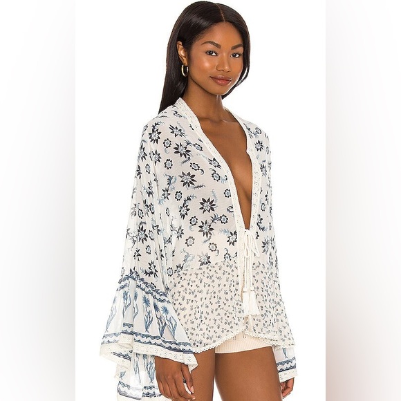 𝓯𝓹 Free People ~ Placed Print Lola Jacket | Kimono | Duster - Picture 3 of 9